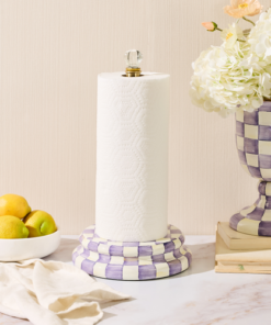 MacKenzie-Childs – Violet Check Paper Towel Holder - Image 2