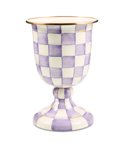 Mackenzie-Child's - Violet Check Pedestal Vase