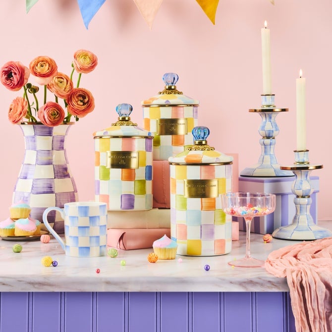 MacKenzie-Childs – Confetti Check Medium Canister - Image 3